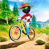 Stickman BMX Uphill Rider Cycle Stunts